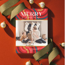 Retro Maximalistische geometrische rode kerst foto