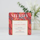 Retro Maximalistische geometrische rode kerst Kaart (Staand voorkant)