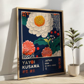 Retro Maximalistische Yayoi Kusama Bloemenshow Poster