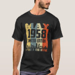 Retro May 1958 Funny 64th Birthday T-shirt<br><div class="desc">This is the perfecte vintage t shirt as Father birthday gift,  Father's day gift,  mom's Birthday,  mother's birthday,  grandma,  grandmother,  mommy,  auntie,  dad,  papa,  grandpa,  uncle,  friends that has a single sense of style.</div>