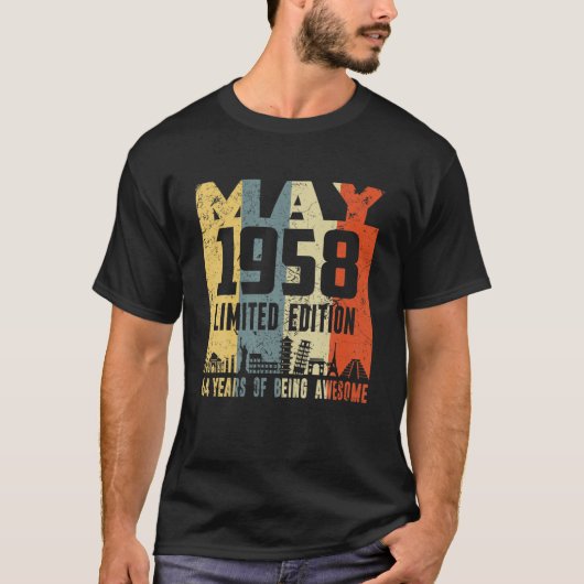 Retro May 1958 Funny 64th Birthday T-shirt (Voorkant)