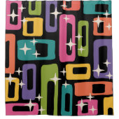 Retro MCM Abstract atoomouderingspatroon Douchegordijn (Voorkant)