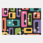 Retro MCM Abstract atoomouderingspatroon Inpakpapier Vel (Voorkant 3)