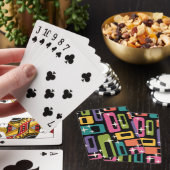 Retro MCM Abstract atoomouderingspatroon Pokerkaarten (Insitu)