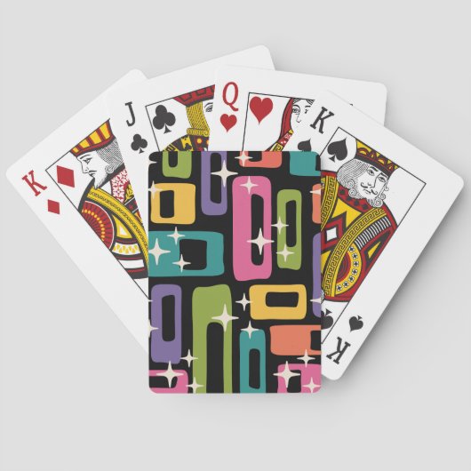 Retro MCM Abstract atoomouderingspatroon Pokerkaarten (Achterkant)