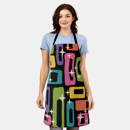 Retro MCM Abstract atoomouderingspatroon Schort (Gedragen)