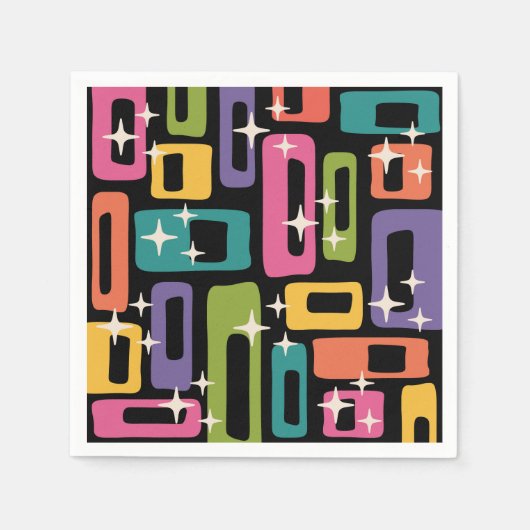 Retro MCM Abstract atoomouderingspatroon Servet (Voorkant)