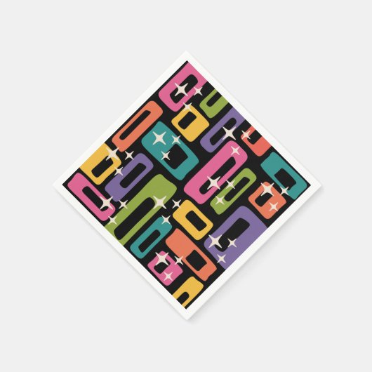 Retro MCM Abstract atoomouderingspatroon Servet (Hoek)