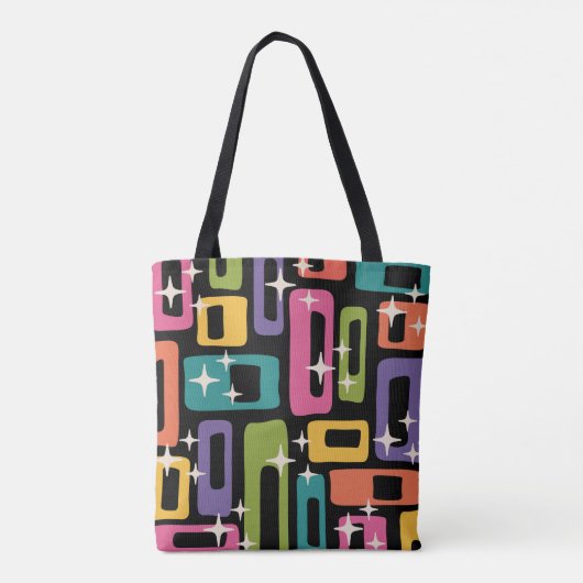 Retro MCM Abstract atoomouderingspatroon Tote Bag (Achterkant)