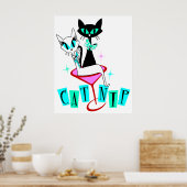 Retro MCM atoomkattenkatNip Poster (Keuken)
