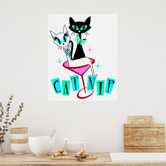 Retro  MCM atoomkattenkatNip Poster (Keuken)