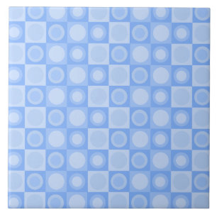 Retro MCM geometrisch patroon Baby Blauw Tegeltje