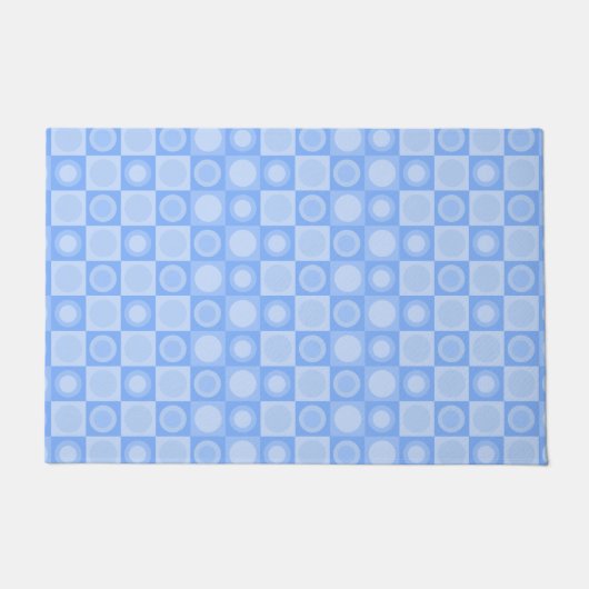 Retro MCM Geometrisch Patroon Babyblauw Deurmat (Voorkant)
