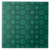 Retro MCM geometrisch patroon Blauwgroen Tegeltje (Voorkant)