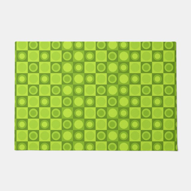 Retro MCM geometrisch patroon Chartreuse Deurmat (Voorkant)
