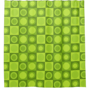 Retro MCM geometrisch patroon Chartreuse Douchegordijn