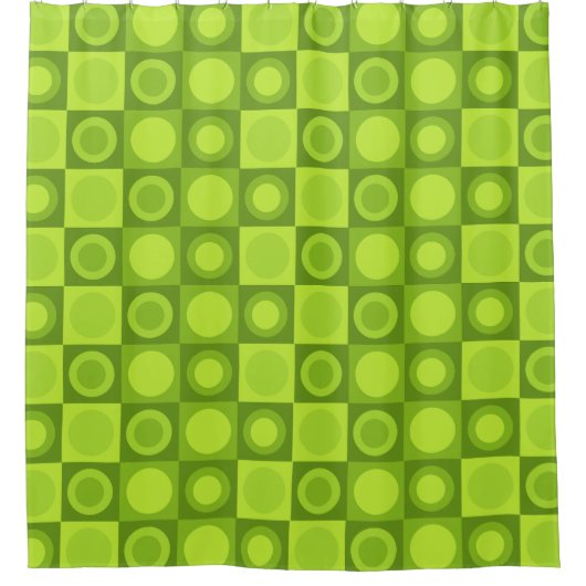 Retro MCM geometrisch patroon Chartreuse Douchegordijn (Voorkant)