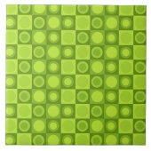 Retro MCM geometrisch patroon Chartreuse Tegeltje (Voorkant)