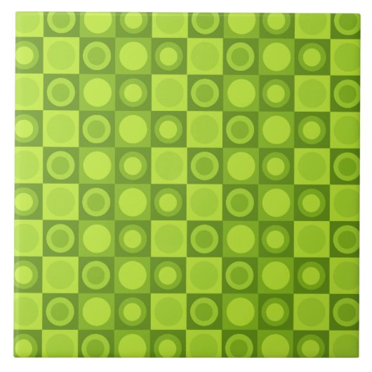 Retro MCM geometrisch patroon Chartreuse Tegeltje (Voorkant)