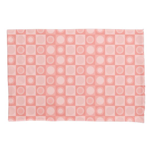 Retro MCM geometrisch patroon zalmroze Kussensloop (Voorkant)