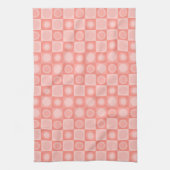 Retro MCM geometrisch patroon zalmroze Theedoek (Verticaal)