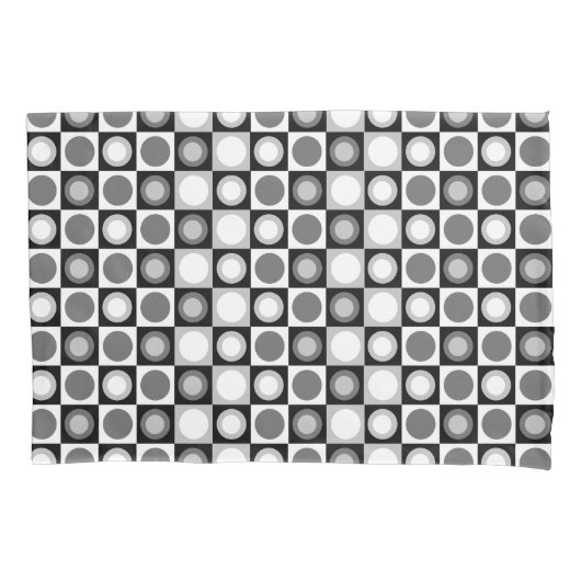 Retro MCM Geometrisch Patroon Zwart Wit Kussensloop (Voorkant)