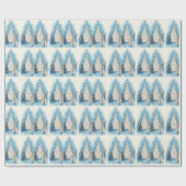 Retro MCM Kerstbomen Cadeaupapier (Vlak)