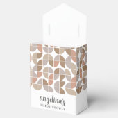 Retro MCM Pattern - neutrale kleuren - Vrijgezelle Bedankdoosjes (Geopend)