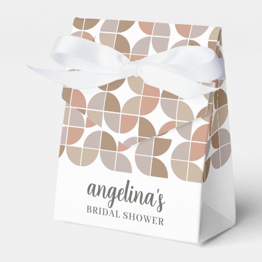 Retro MCM Pattern - neutrale kleuren - Vrijgezelle Bedankdoosjes (Voorkant Zijde)