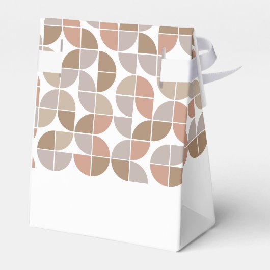 Retro MCM Pattern - neutrale kleuren - Vrijgezelle Bedankdoosjes (Achterkant)