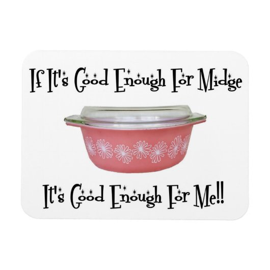 Retro MCM Pyrex Pink Midge Magnet Magneet (Horizontaal)