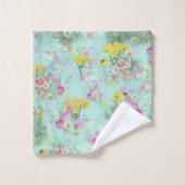 Retro Meadow Classic Flowers Bad Handdoek (Wasdoekje)