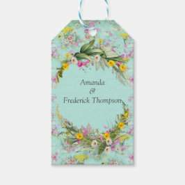 Retro Meadow Classic Flowers Cadeaulabel