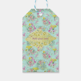 Retro Meadow Classic Flowers Cadeaulabel