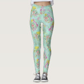 Retro Meadow Classic Flowers Leggings (Voorkant)