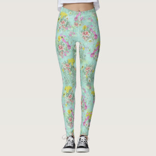 Retro Meadow Classic Flowers Leggings