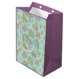 Retro Meadow Classic Flowers Medium Cadeauzakje