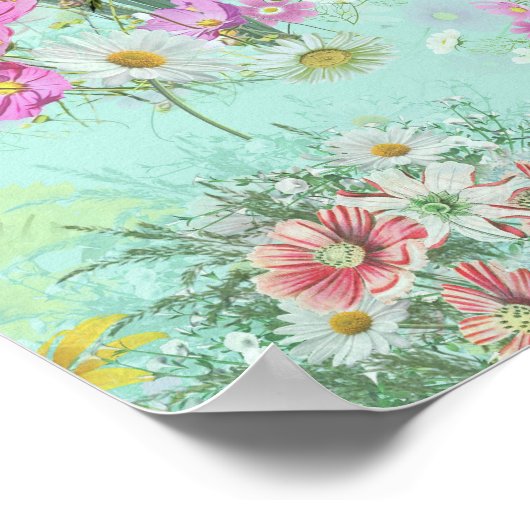 Retro Meadow Classic Flowers Poster (Hoek)