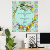 Retro Meadow Classic Flowers Poster (Thuiskantoor)