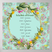 Retro Meadow Classic Flowers Poster (Voorkant)