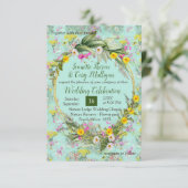 Retro Meadow Classic Flowers RSVP Kaartje (Staand voorkant)