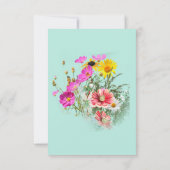 Retro Meadow Classic Flowers RSVP Kaartje (Achterkant)