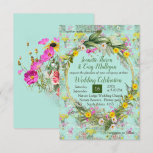 Retro Meadow Classic Flowers RSVP Kaartje