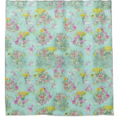 Retro Meadow Classic Flowers Showgordijn Douchegordijn (Voorkant)