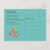 Retro Meadow Field Flowers Aankondigingskaart (Achterkant)