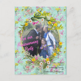 Retro Meadow Field Flowers Aankondigingskaart