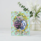 Retro Meadow Field Flowers Aankondigingskaart (Staand voorkant)