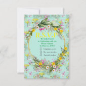 Retro Meadow Field Flowers RSVP Kaartje (Voorkant)
