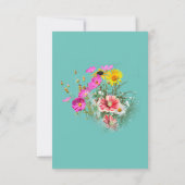Retro Meadow Field Flowers RSVP Kaartje (Achterkant)