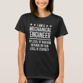 Retro Mechanical Engineer Level of Sarcasm Enginee T-shirt (Voorkant)